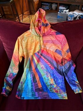 NWT. Harper & Wells PATCHWORK BOHEMIAN HOODIE. Medium